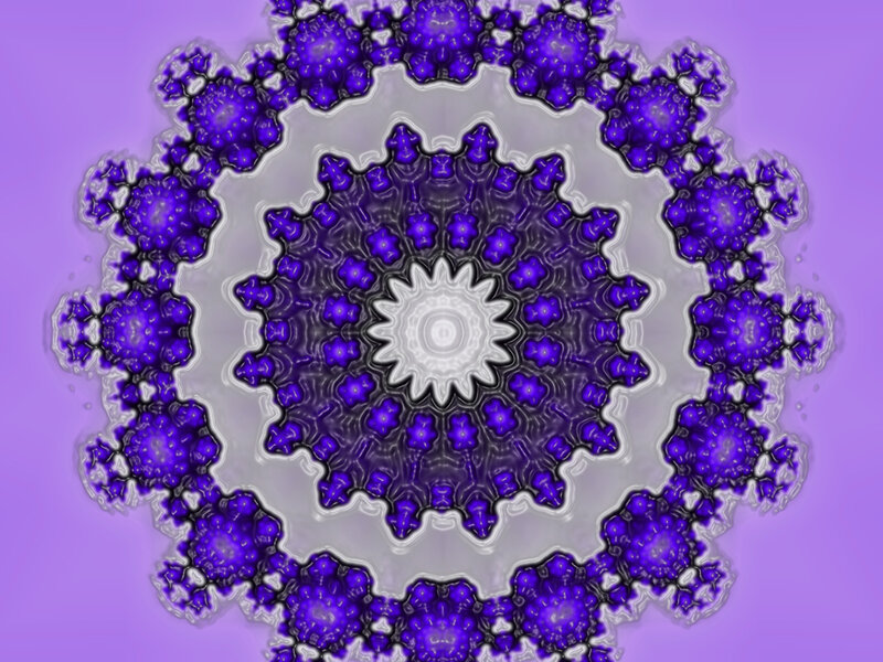 Purple Fractal Mandala — Hypnotic, Digital Art, Pattern