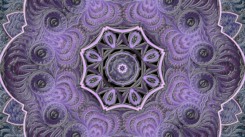 Purple Fractal Mandala — Hypnotic, Digital Art, Swirls