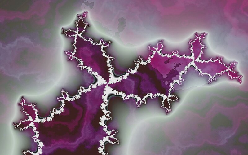 Purple Fractal Pattern — Calm, Abstract, White