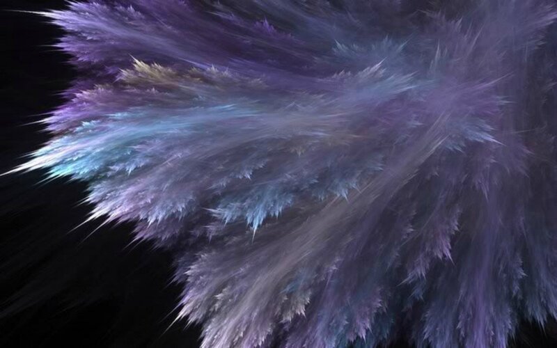 Purple Fractal Pattern — Ethereal, Abstract, Feather-like