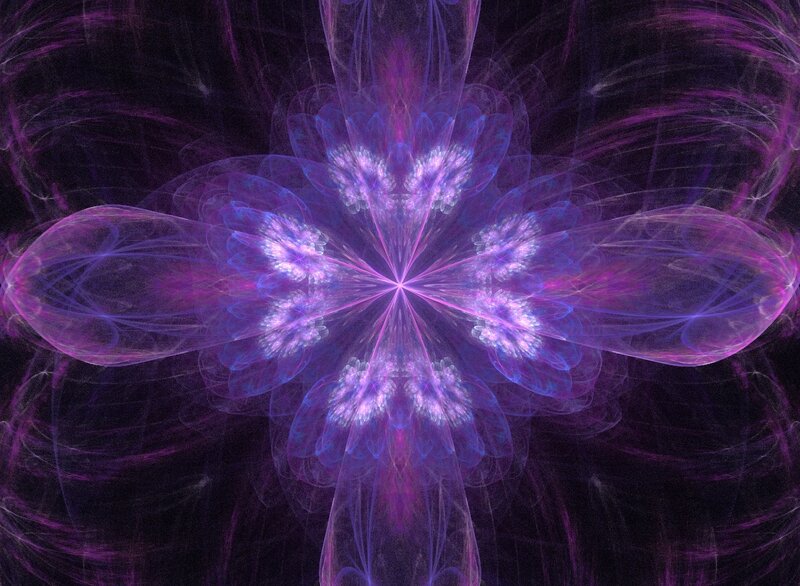 Purple Fractal Pattern — Ethereal, Abstract, Symmetry