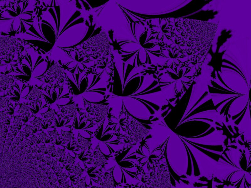 Purple Fractal Pattern — Hypnotic, Abstract, Black Shapes