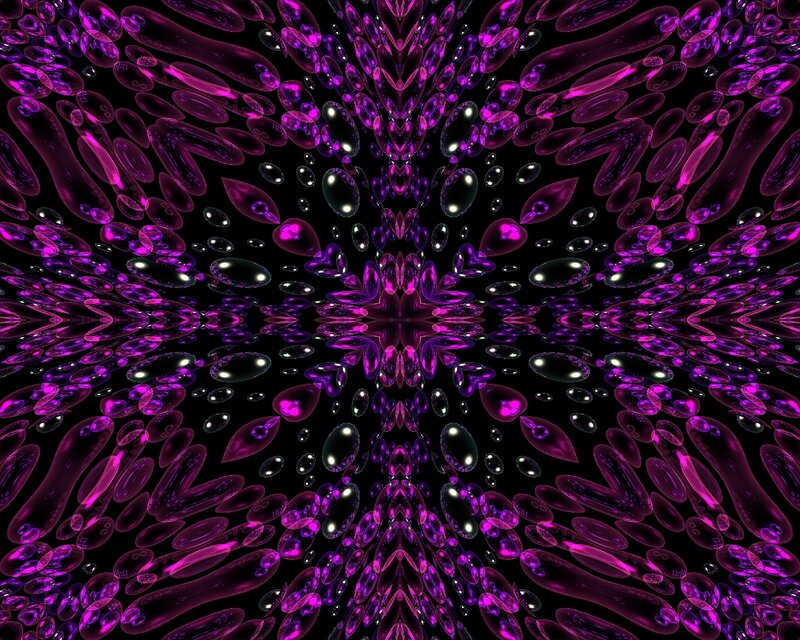 Purple Fractal Pattern — Hypnotic, Abstract, Bubbles, Symmetry