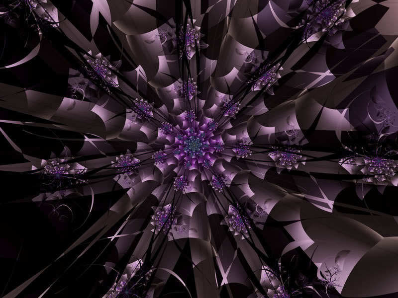 Purple Fractal Pattern — Hypnotic, Abstract, Flowers, Spikes