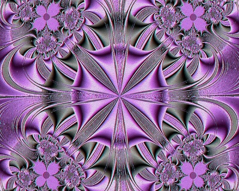 Purple Fractal Pattern — Hypnotic, Abstract, Flowers, Stars