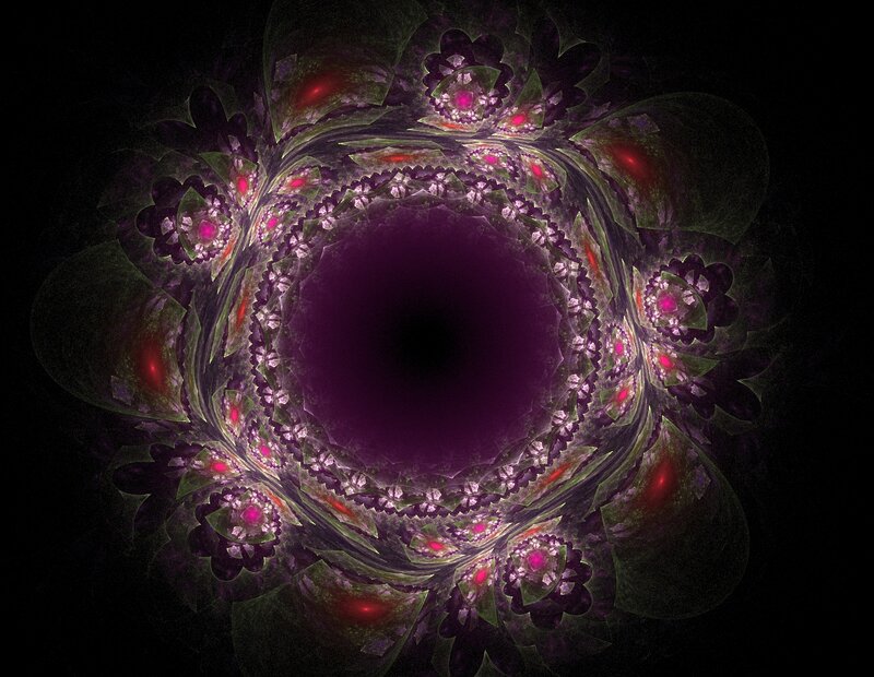 Purple Fractal Pattern — Hypnotic, Abstract, Flowers