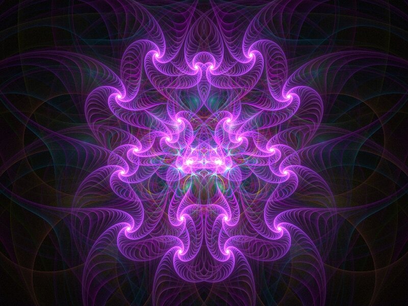 Purple Fractal Pattern — Hypnotic, Abstract, Light, Swirls