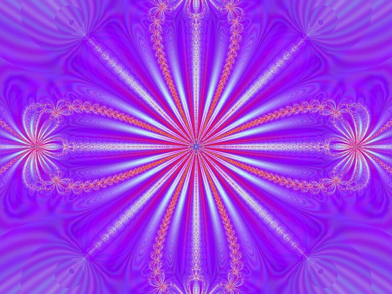 Purple Fractal Pattern — Hypnotic, Abstract, Rays