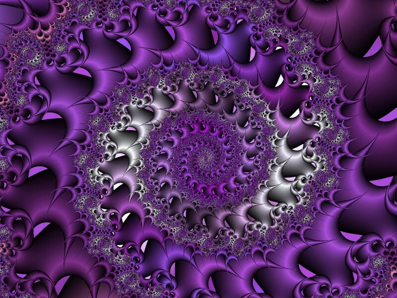 Purple Fractal Pattern — Hypnotic, Abstract, Spiral, Color Gradient