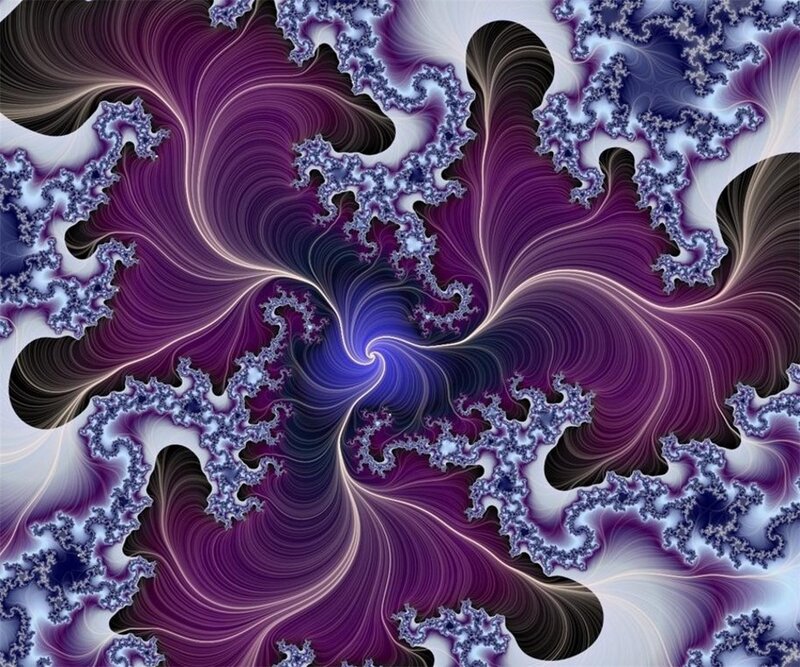 Purple Fractal Pattern — Hypnotic, Abstract, Spiral, Colorful