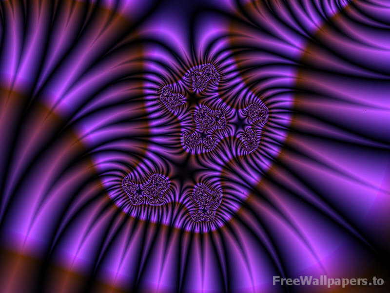 Purple Fractal Pattern — Hypnotic, Abstract, Spiral, Light, Black