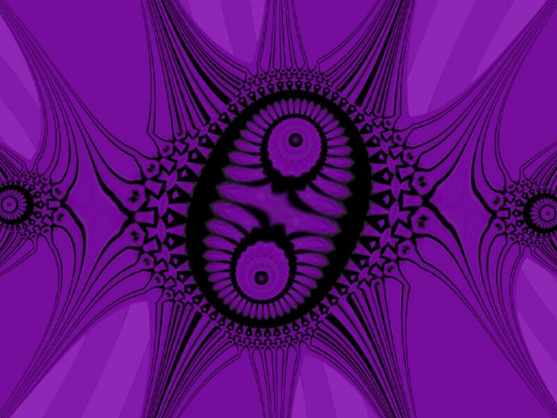 Purple Fractal Pattern — Hypnotic, Abstract, Symmetry, Circles