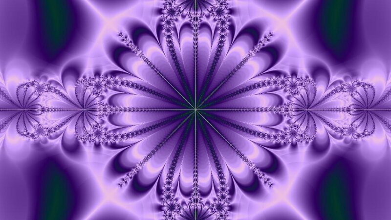 Purple Fractal Pattern — Hypnotic, Abstract, Symmetry, Light Rays