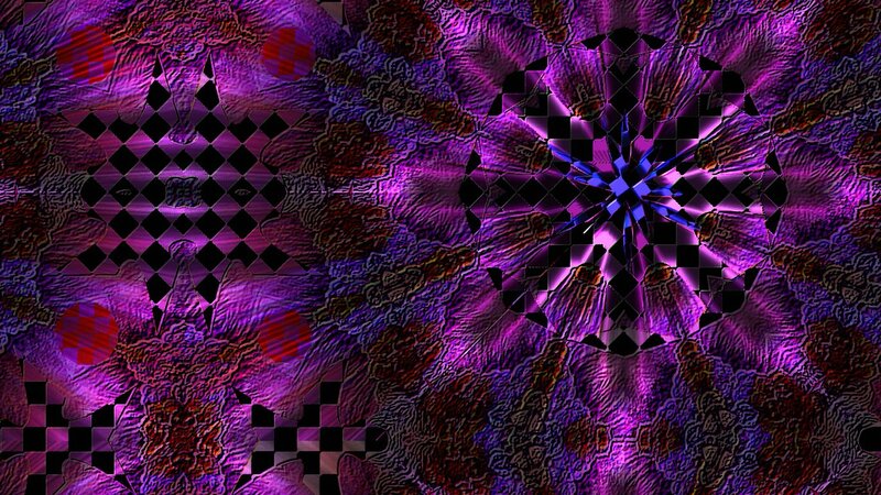 Purple Fractal Pattern — Hypnotic, Digital Art, Checkered Squares