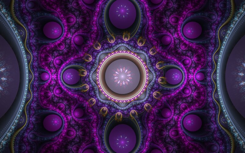 Purple Fractal Pattern — Hypnotic, Digital Art, Circles, Patterns