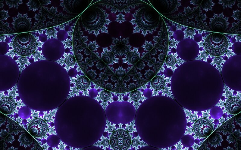 Purple Fractal Pattern — Hypnotic, Digital Art, Circles, Spirals, Glow