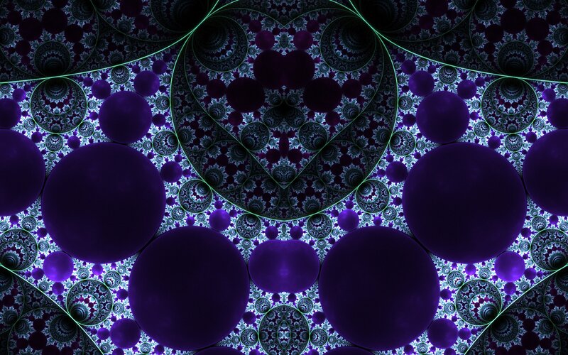 Purple Fractal Pattern — Hypnotic, Digital Art, Circles, Spirals