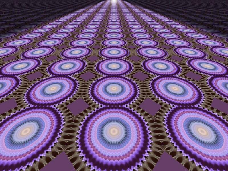 Purple Fractal Pattern — Hypnotic, Digital Art, Circles