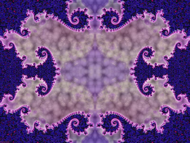 Purple Fractal Pattern — Hypnotic, Digital Art, Spirals, Symmetry