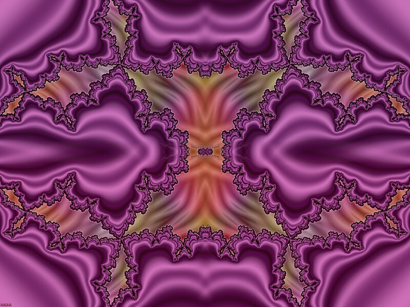 Purple Fractal Pattern — Hypnotic, Digital Art, Symmetry, Color Gradient