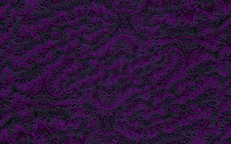 Purple Fractal Pattern — Hypnotic, Digital Art