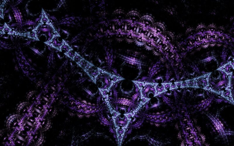 Purple Fractal Pattern — Mysterious, Digital Art