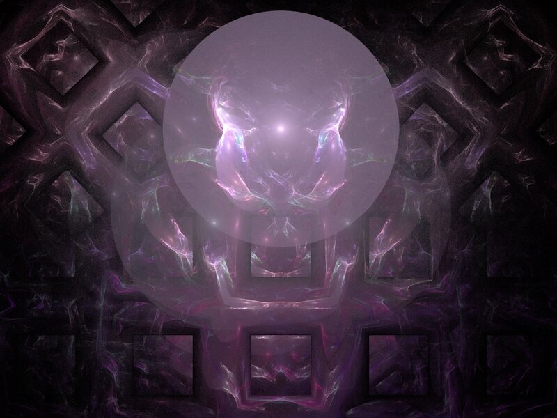 Purple Fractal Pattern — Mystical, Abstract, Circle