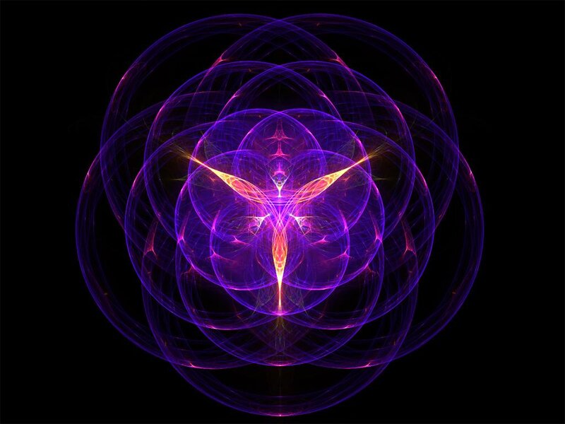 Purple Fractal Pattern — Mystical, Abstract, Circles