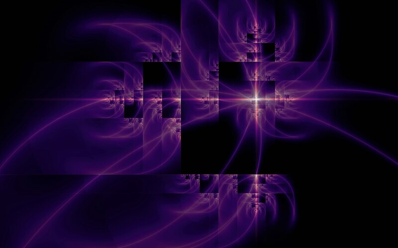 Purple Fractal Pattern — Mystical, Abstract, Light Beams