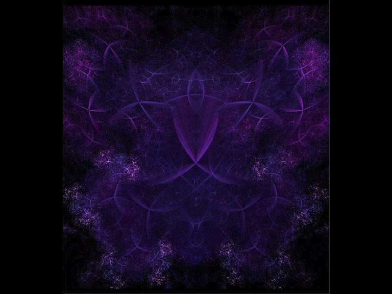Purple Fractal Pattern — Mystical, Abstract, Light, Particles
