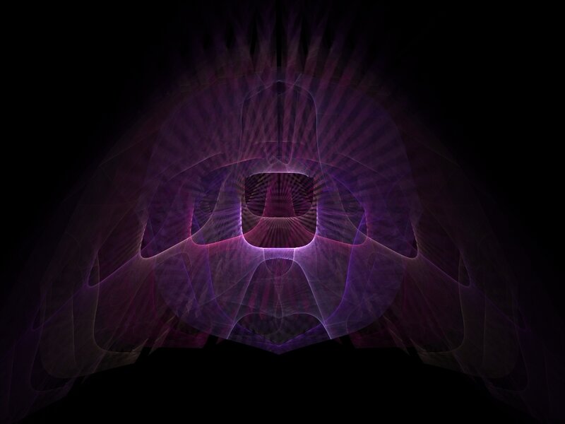 Purple Fractal Pattern — Mystical, Abstract, Light Rays