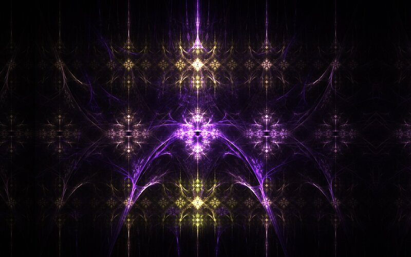 Purple Fractal Pattern — Mystical, Abstract, Light, Stars