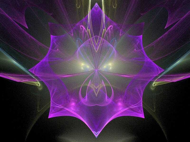 Purple Fractal Pattern — Mystical, Abstract, Light, Symmetry