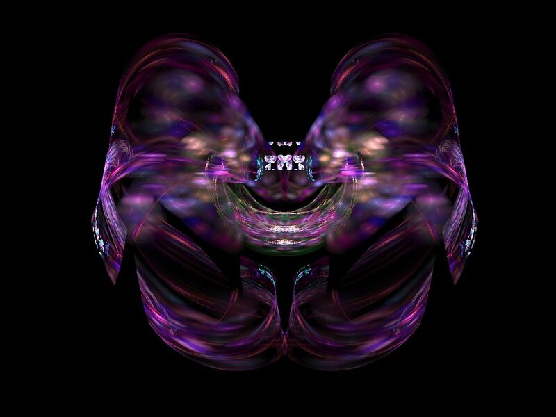 Purple Fractal Pattern — Mystical, Abstract, Light Trails