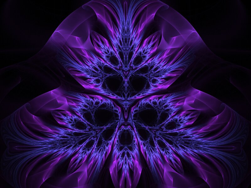 Purple Fractal Pattern — Mystical, Abstract, Symmetry