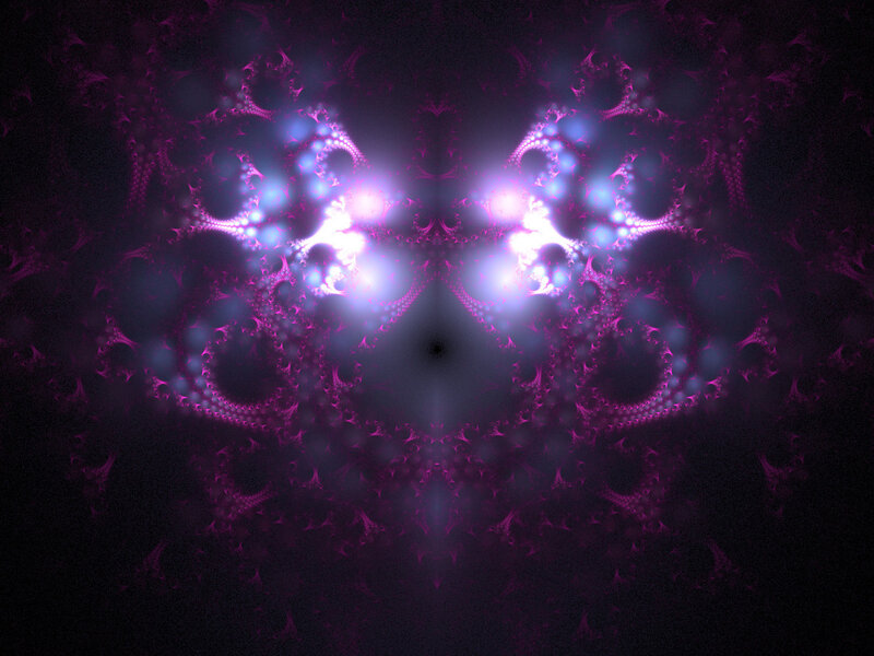 Purple Fractal Pattern — Mystical, Digital Art, Light, Symmetry