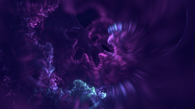 Purple Fractal Pattern — Mystical, Digital Art, Light