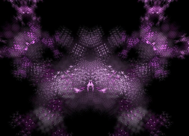 Purple Fractal Pattern — Mystical, Digital Art, Symmetry