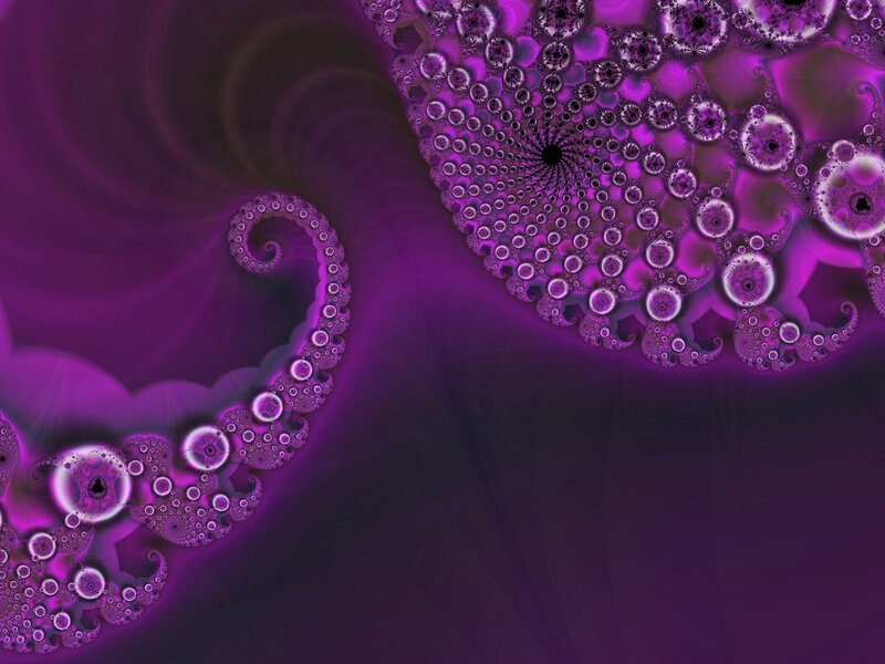 Purple Fractal Patterns — Hypnotic, Digital Art, Spirals