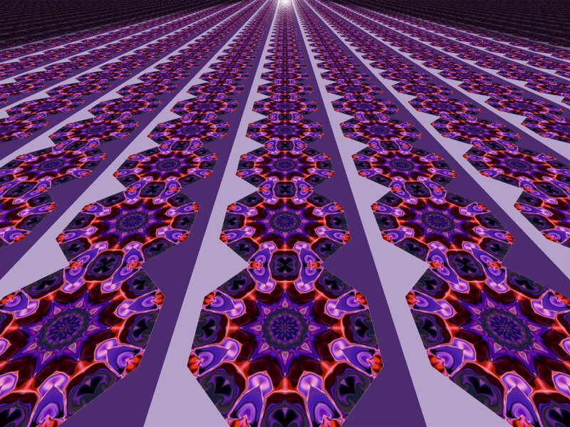 Purple Fractal Patterns — Hypnotic, Digital Art, Symmetry