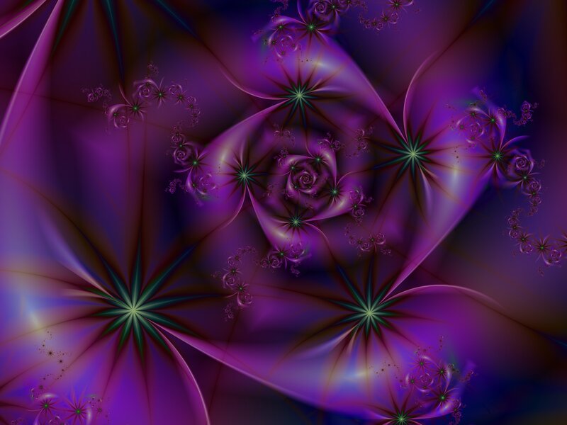 Purple Fractal Patterns — Hypnotic, Digital Art