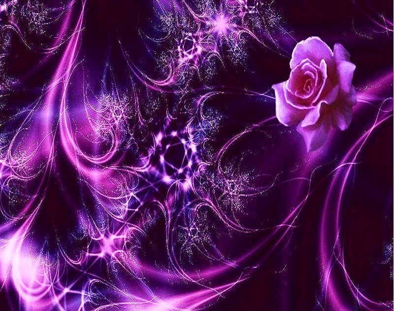 purple fractal rose background