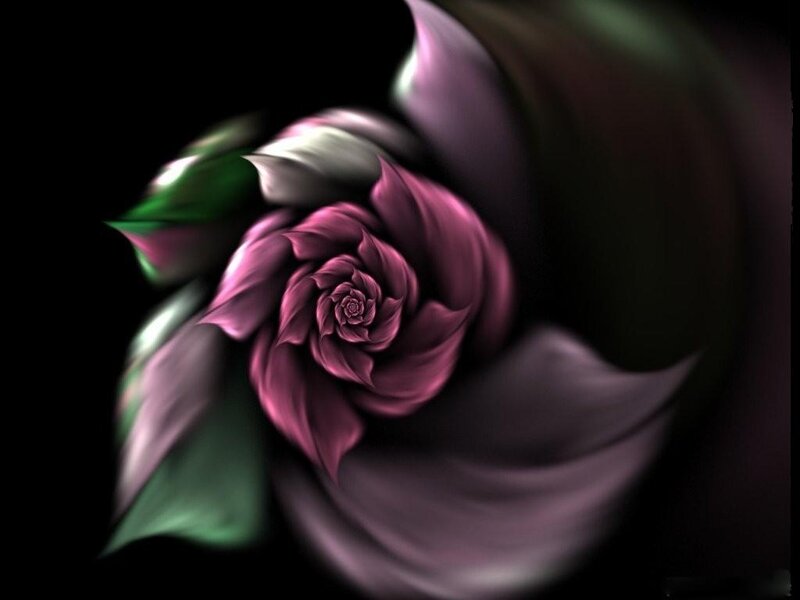 Purple Fractal Rose — Dramatic