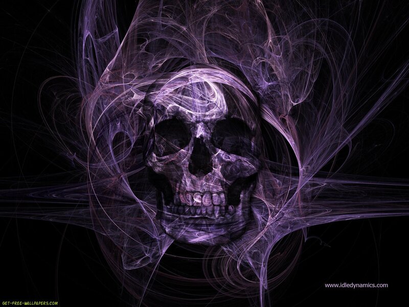 purple fractal skull design