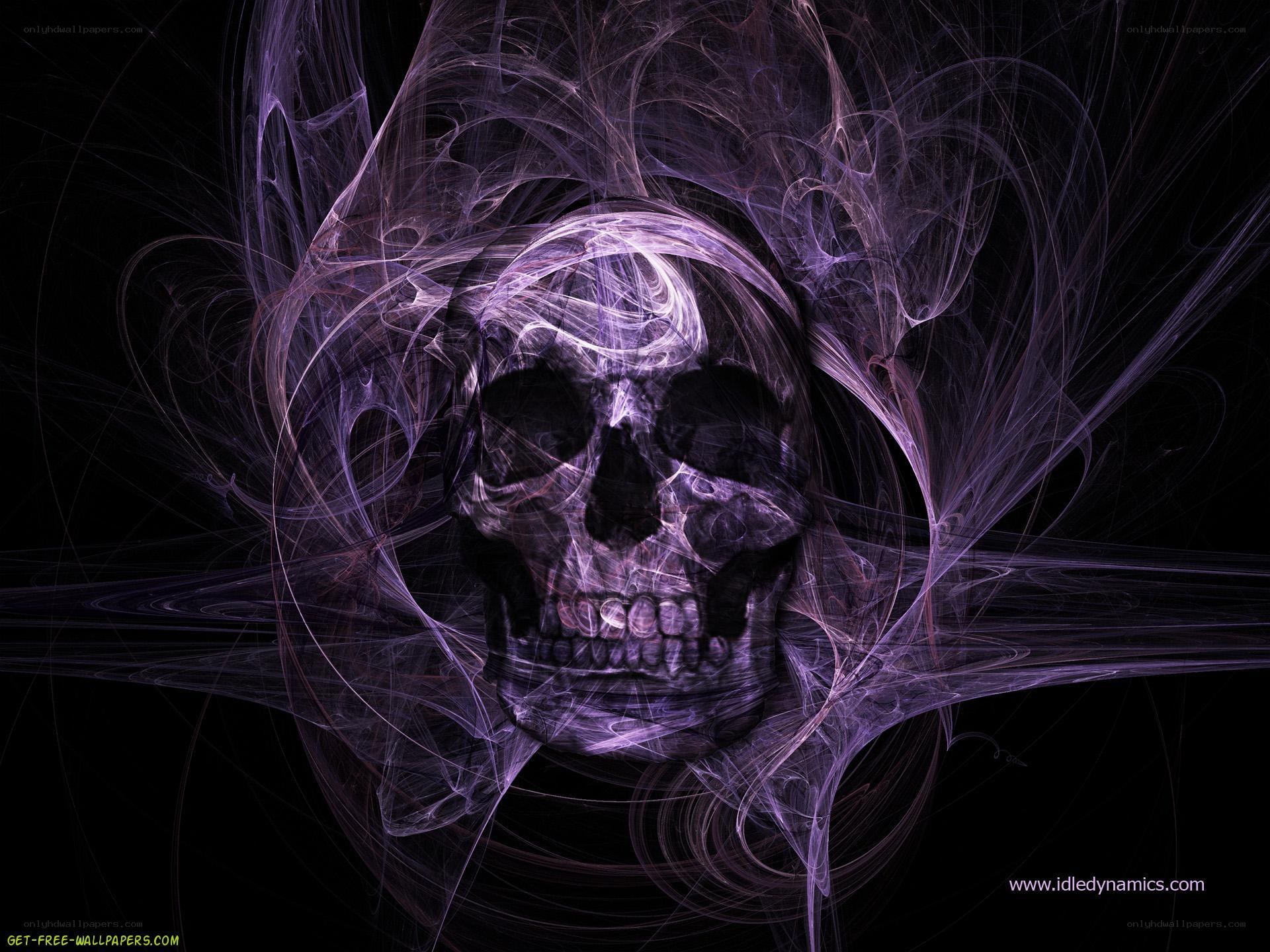 purple fractal skull design