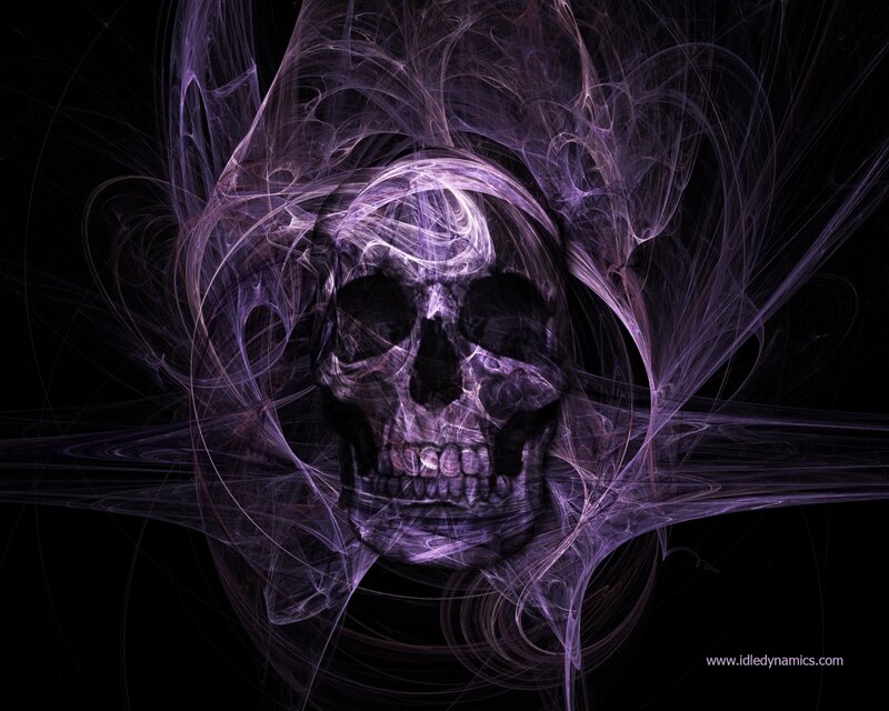 purple fractal skull