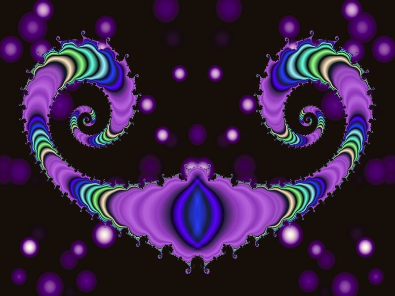 purple fractal smiley face