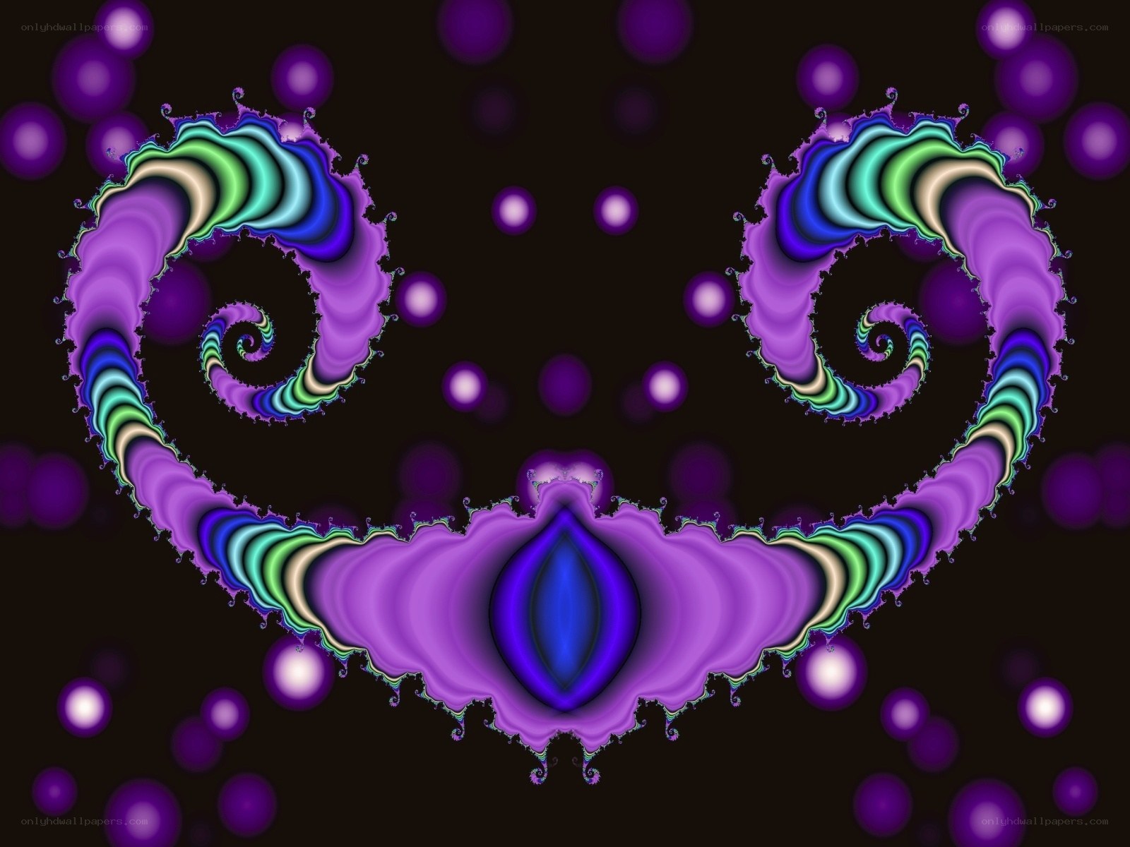 purple fractal smiley face