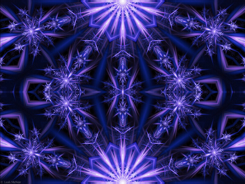 Purple fractal snowflake pattern
