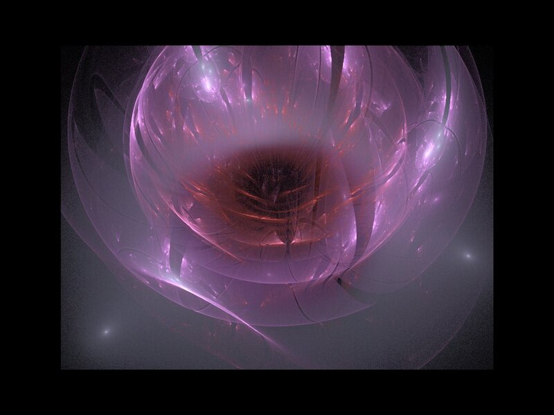 Purple Fractal Sphere — Mystical, Digital Art, Light